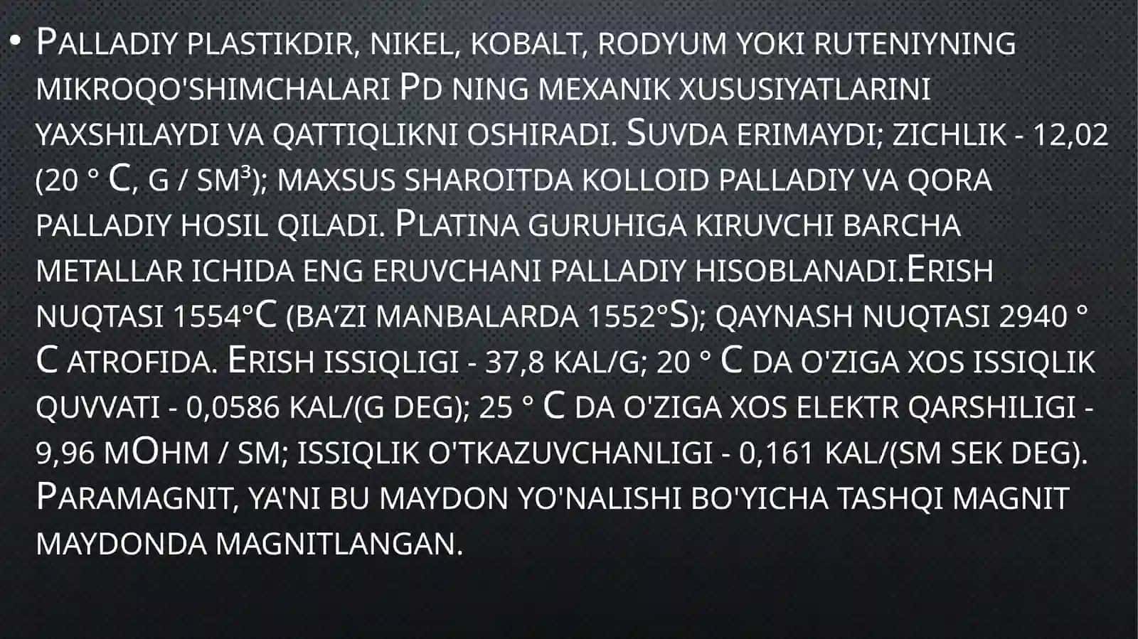 Palladiy birikmalar va ishlash sohalari 3