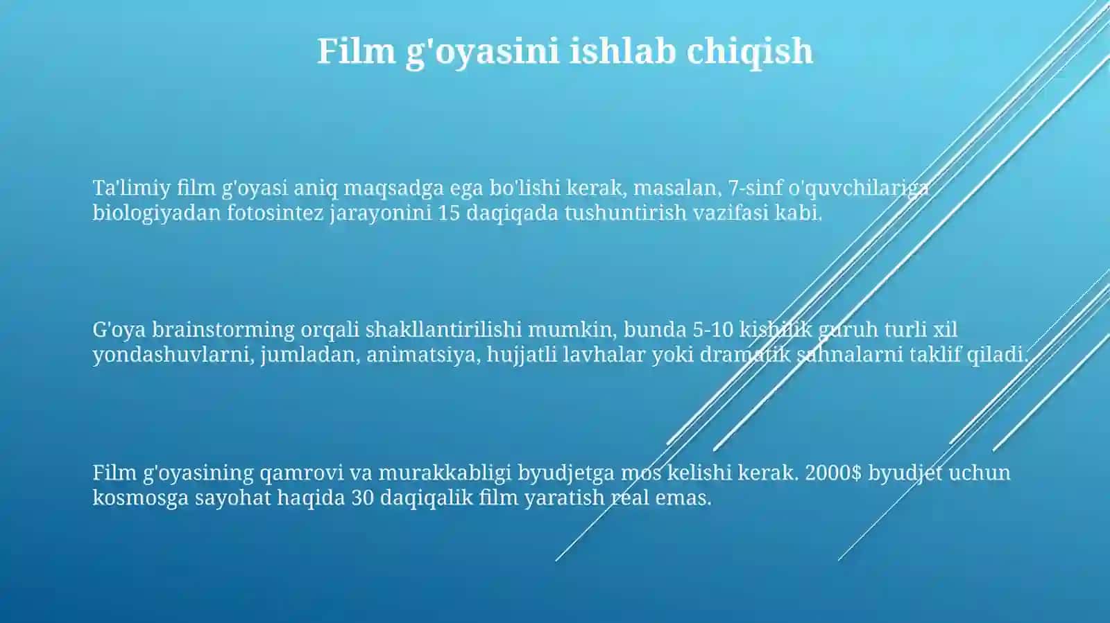Ta'limiy film yaratish bosqichlari 3