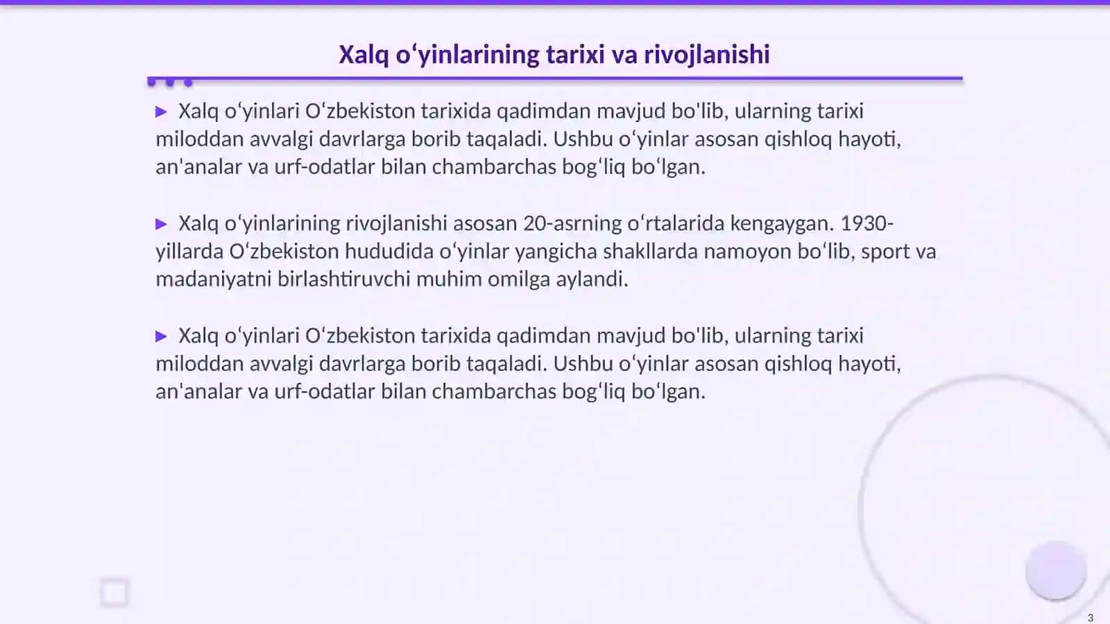 Xalq o‘yinlari bo‘yicha 3