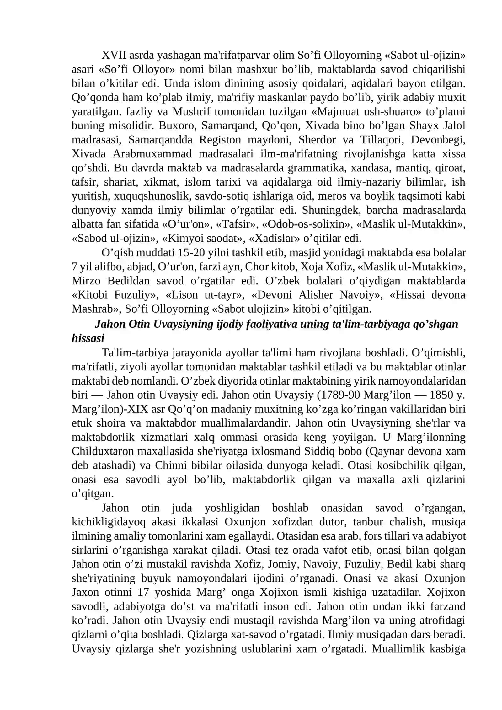 XVII asrdan XX asrning birinchi yarmigacha boshlang’ich sinflarda ta’lim-tarbiya va pedagogik fikrlar rivoji 3