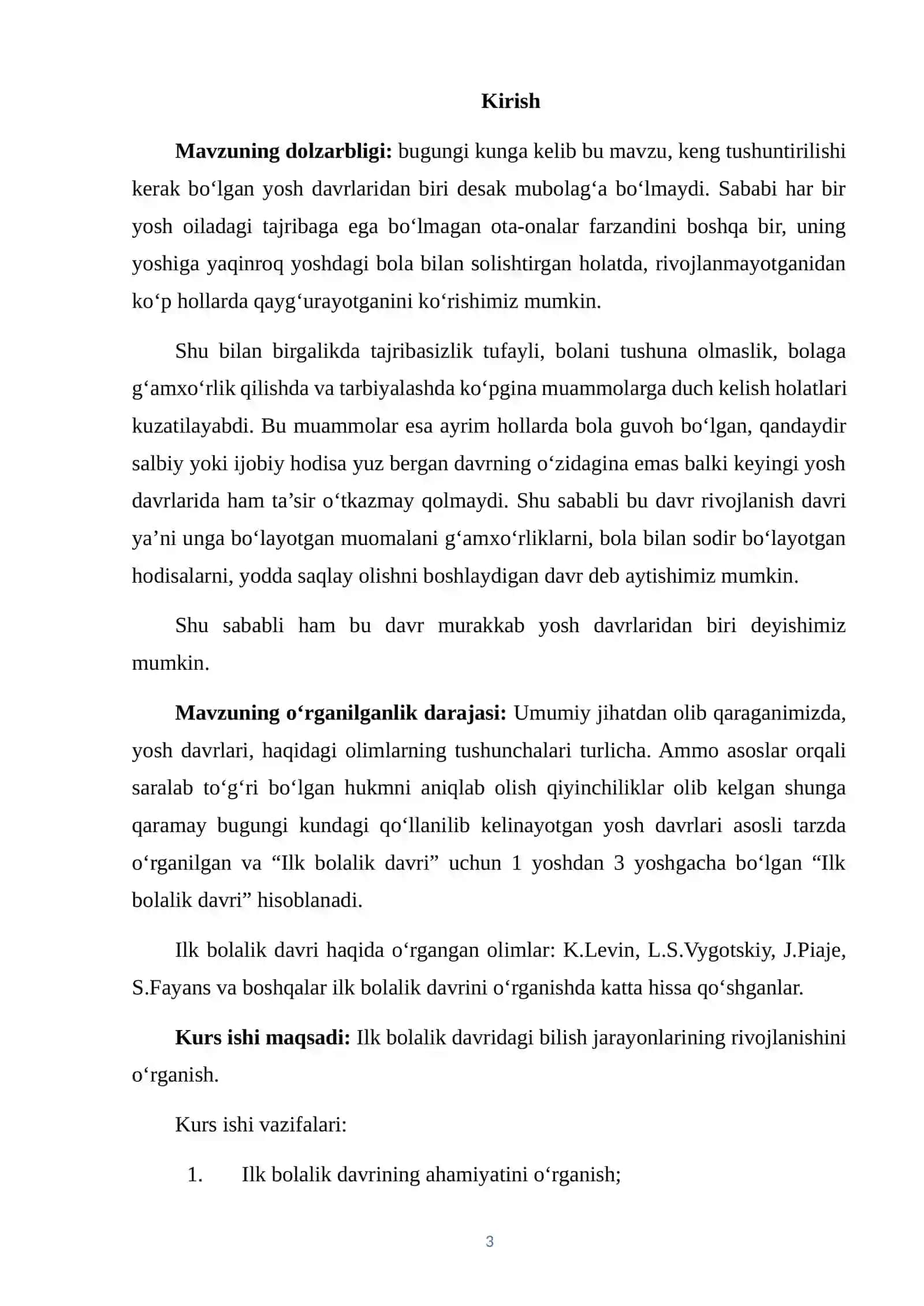 ILK BOLALIK DAVRIDA BILISH JARAYONLARNI RIVOJLANISHINING O‘ZIGA XOSLIGI. 3