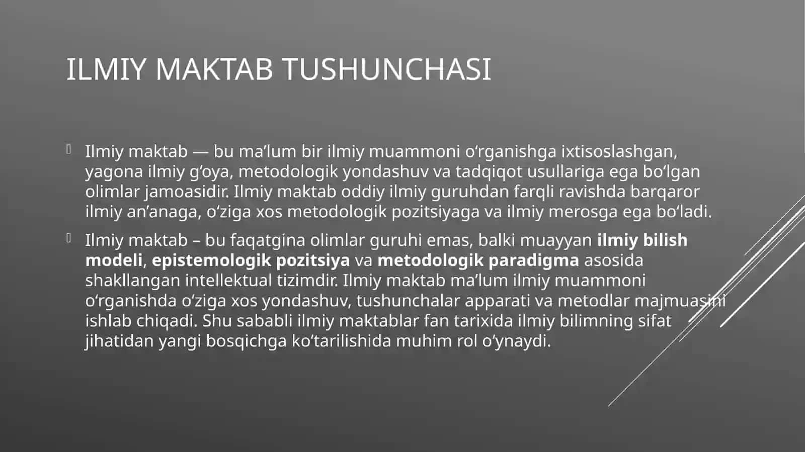 Ilmiy maktab metod va metadalogiya muammolari 3