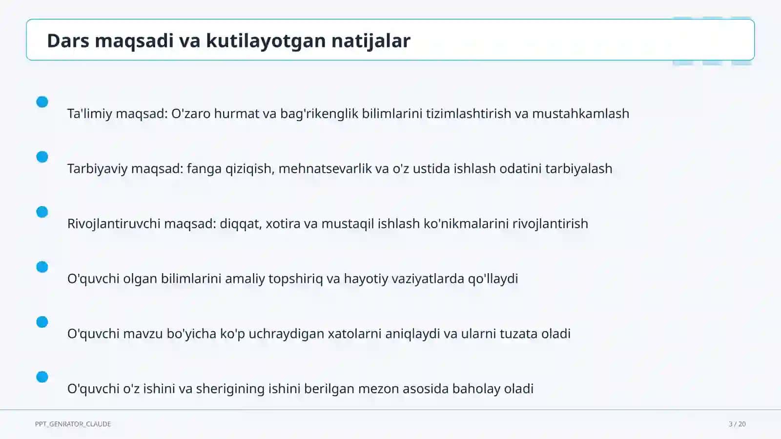 O'zaro hurmat va bag'rikenglik (7-sinf) 3