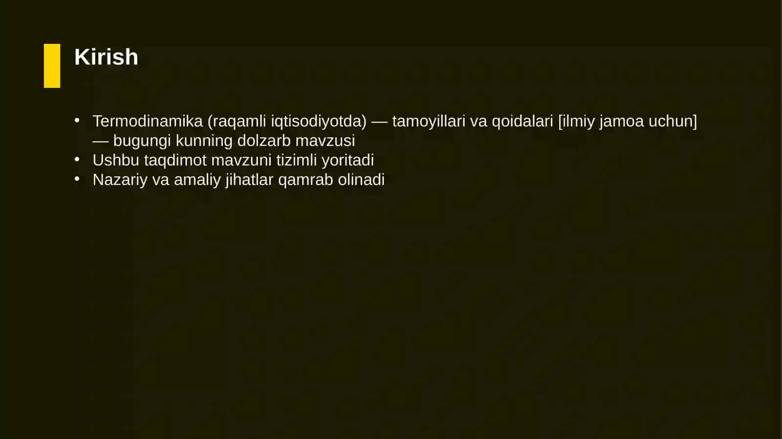 Termodinamika (raqamli iqtisodiyotda) — tamoyillari va qoidalari [ilmiy jamoa uchun] 3
