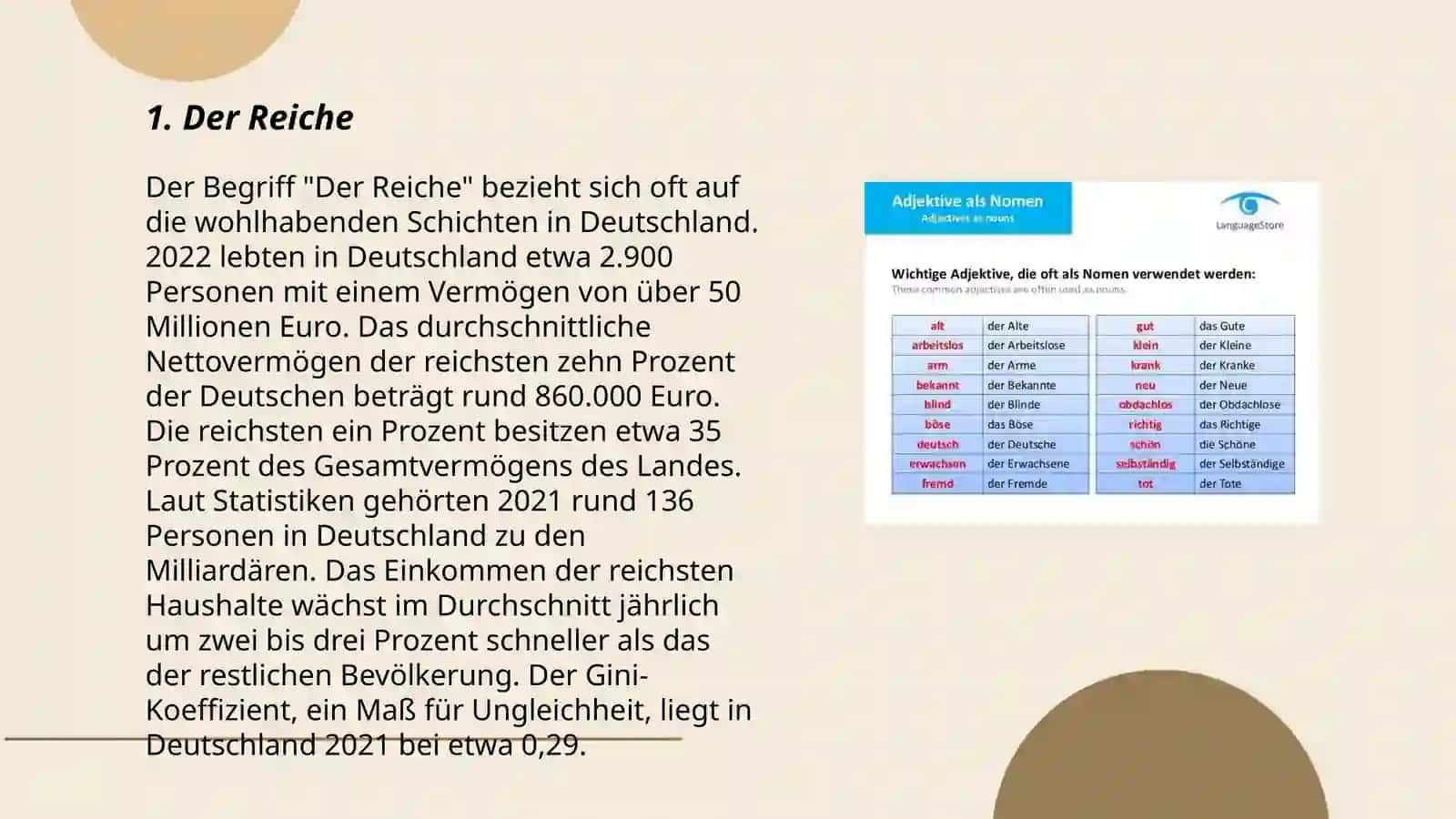 Adjektive für Personen als Nomen 3