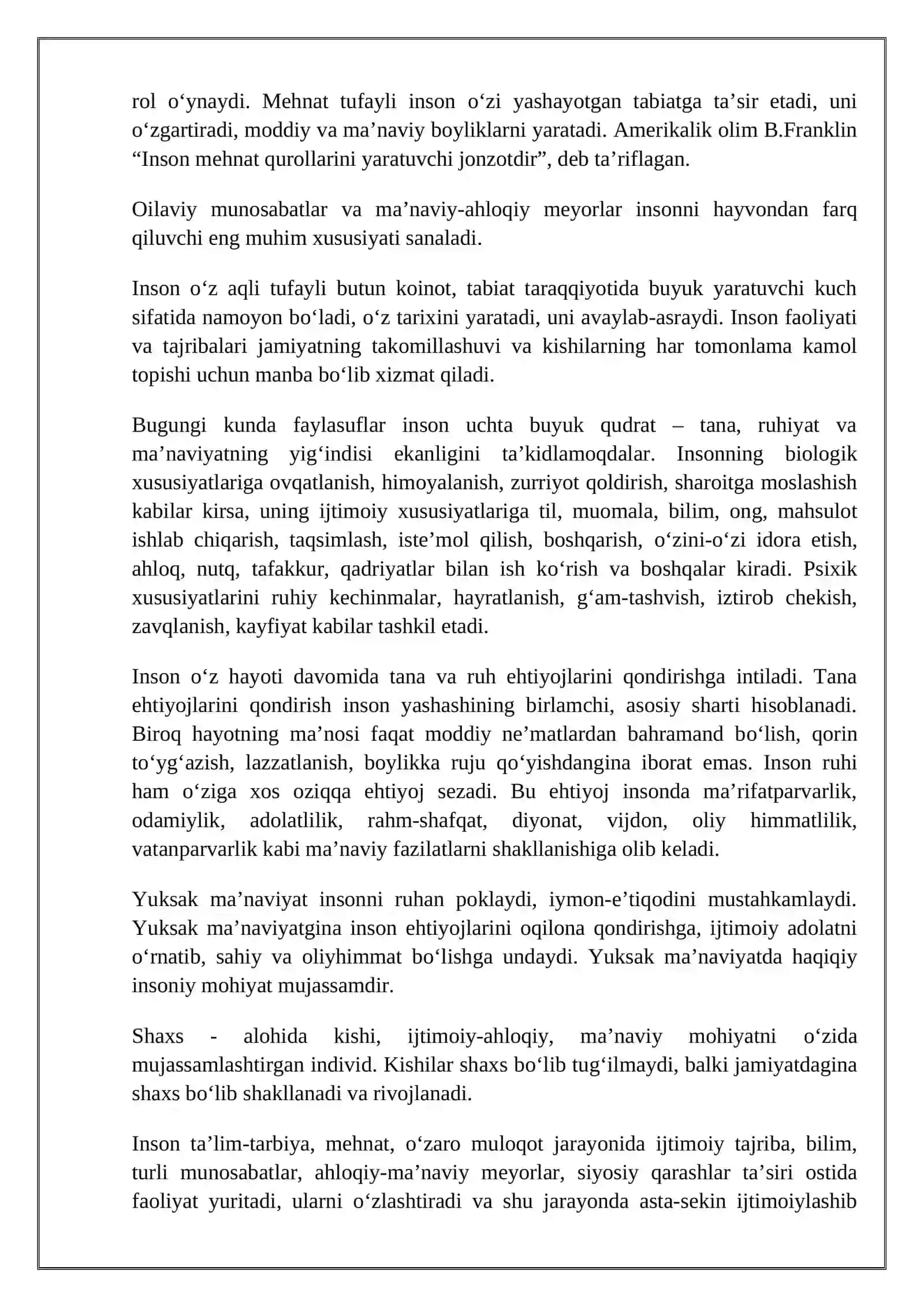 BILIM INSON MANAVIY KAMOLOTI OMILI 3