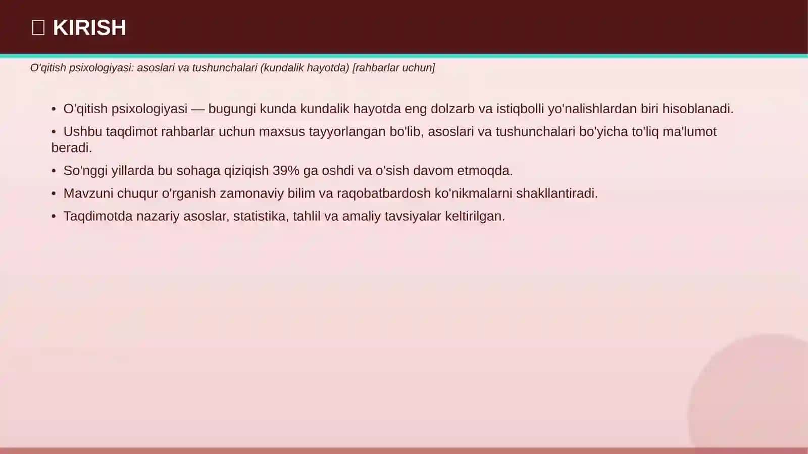 O'qitish Psixologiyasi: Asoslari va Tushunchalari 3