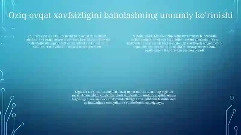 Oziq-Ovqat Xavfsizligini Baholash Metodologiyasi Va Gigienik Normalash Prinsiplari 3
