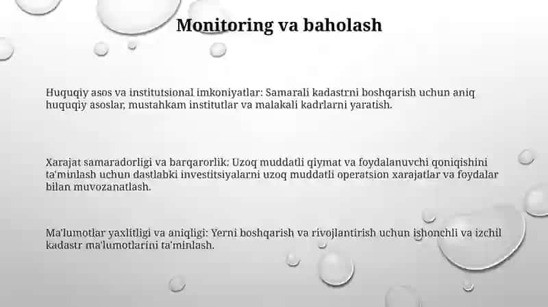 Xususiy kadastrni joriy qilish mezonlari 3