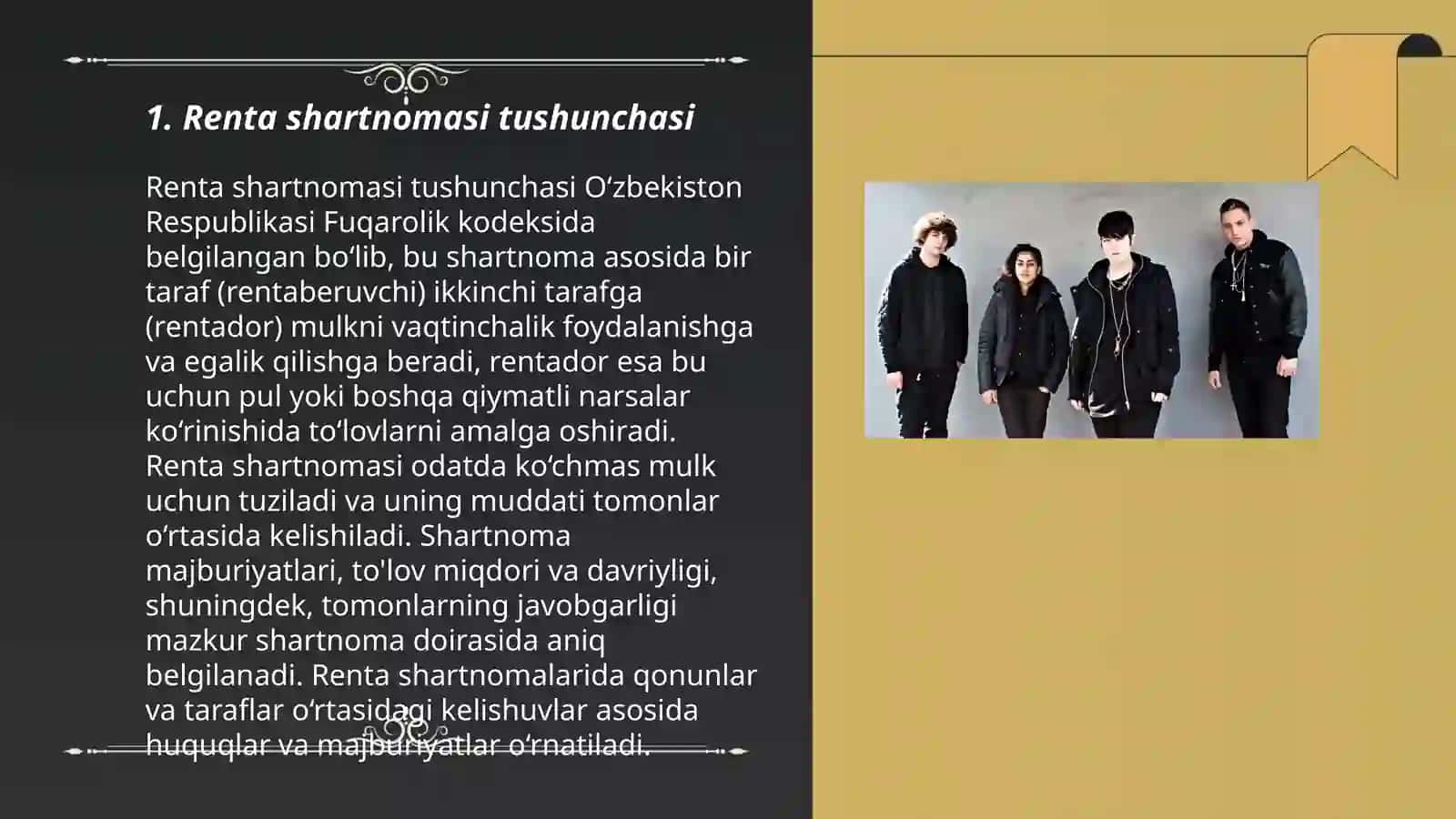 Fuqorolik xuquqida renta shartnomasi tuzilishi elementlari shartlari.Shartnoma loyihasi 3
