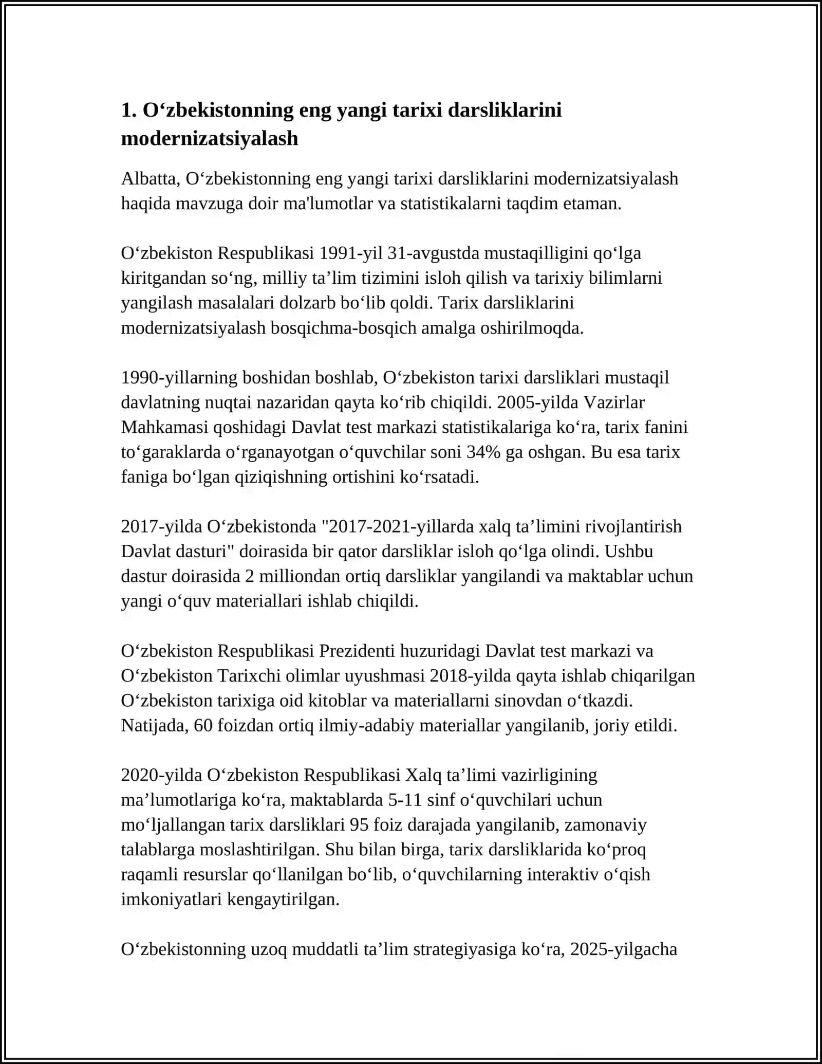 UZBEKISTONNING ENG YANGI TARIXI TALIM SHAKLI 3