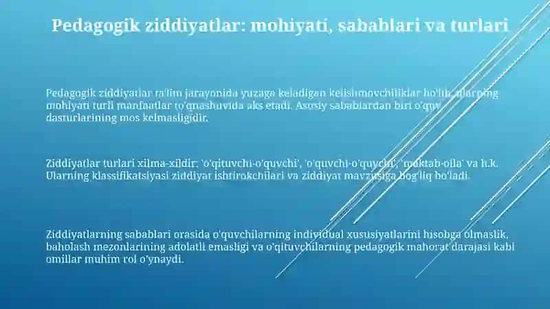 Pedagogik nizolar va ularni bartaraf etish texnalogiyas 3