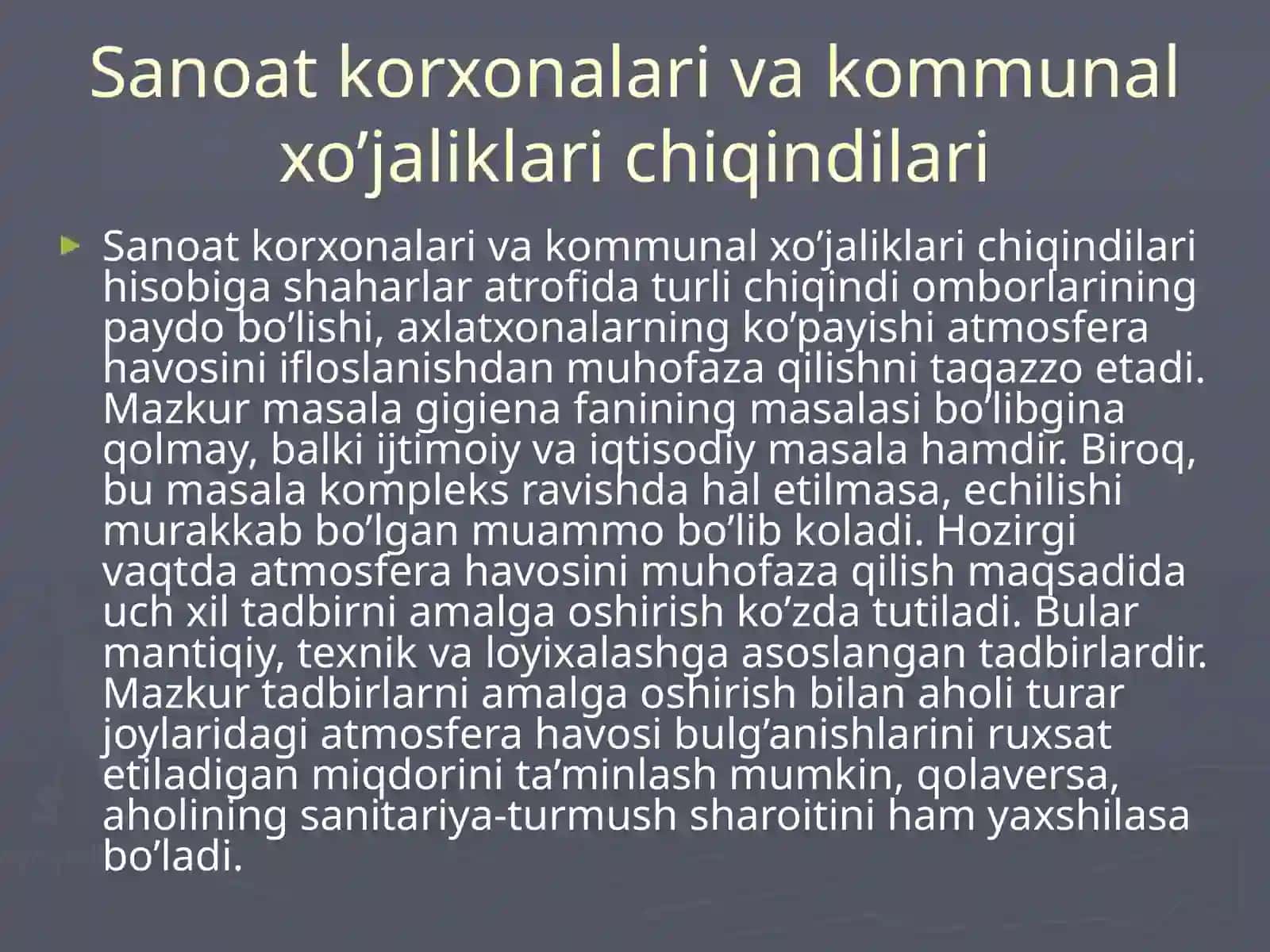 Zaharlimoddalarning ruxsat etilgan chagaraviy konsepsiyasi 3