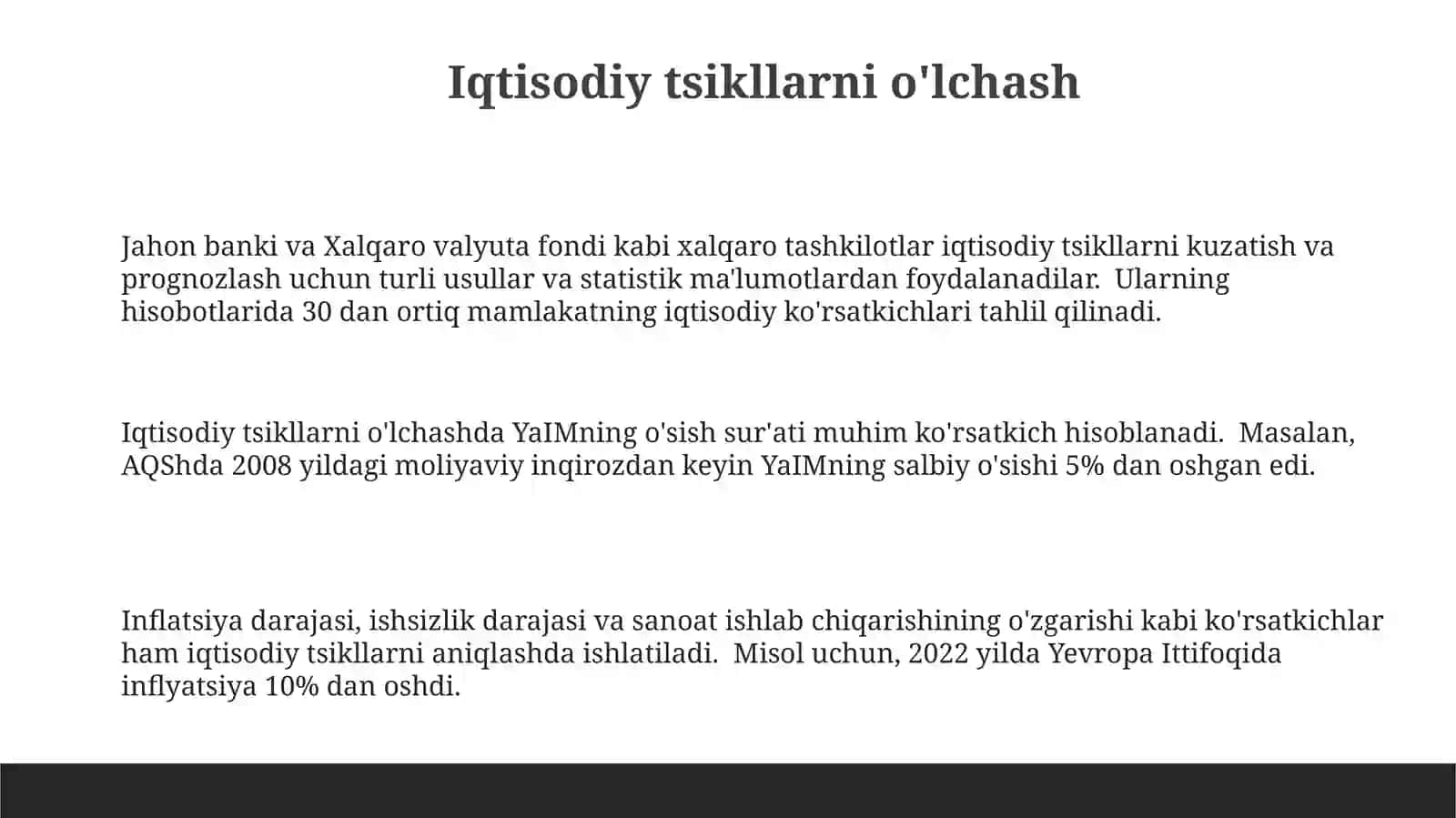Iqtisodiy Tsikllarni Tahlil Qilish 3
