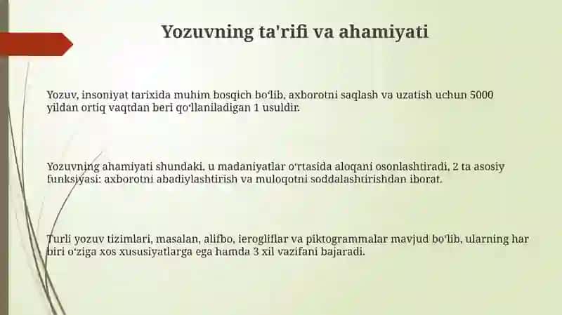 Yozuv va uning tutlari 3