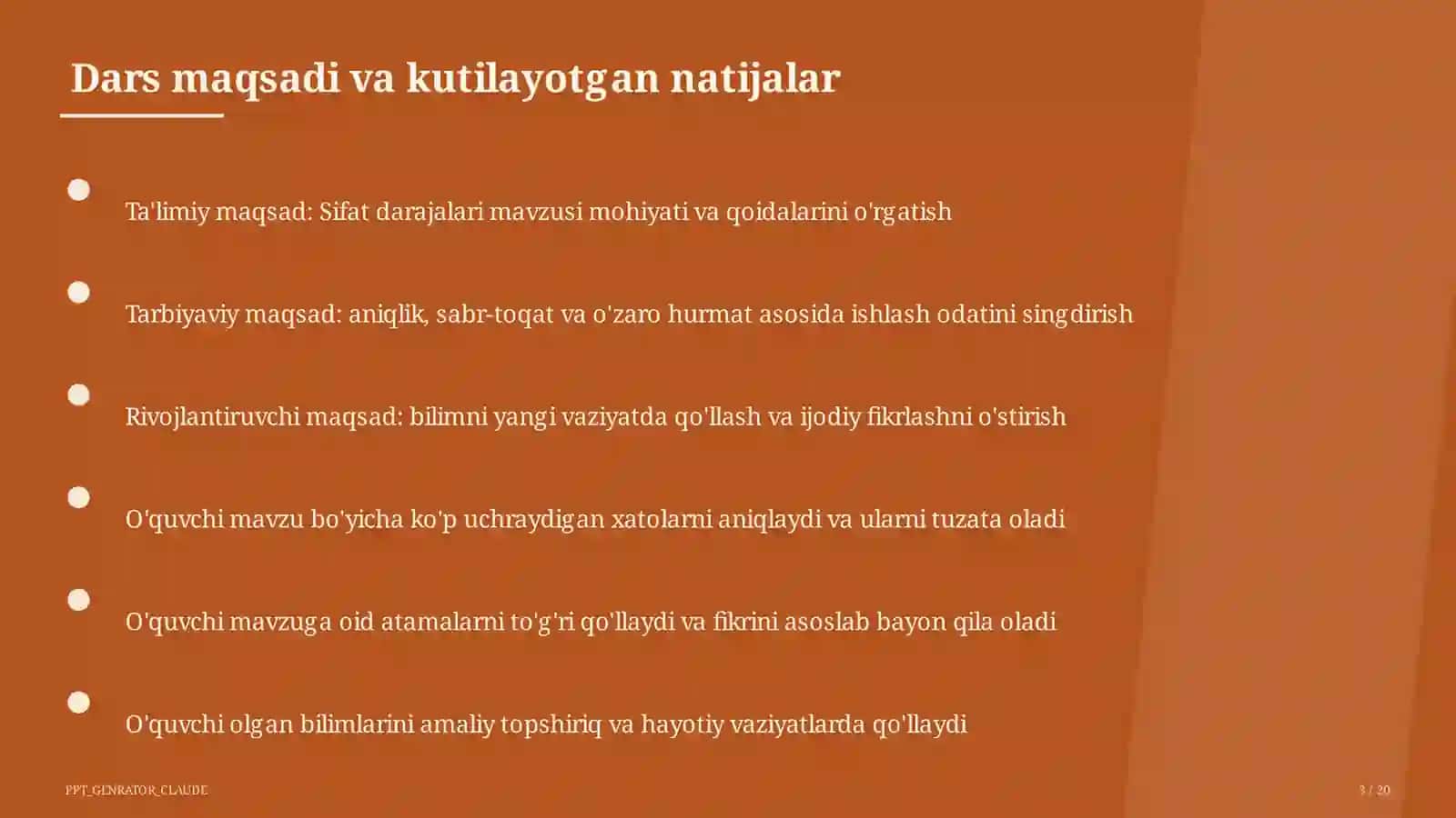 Sifat darajalari (6-sinf) 3
