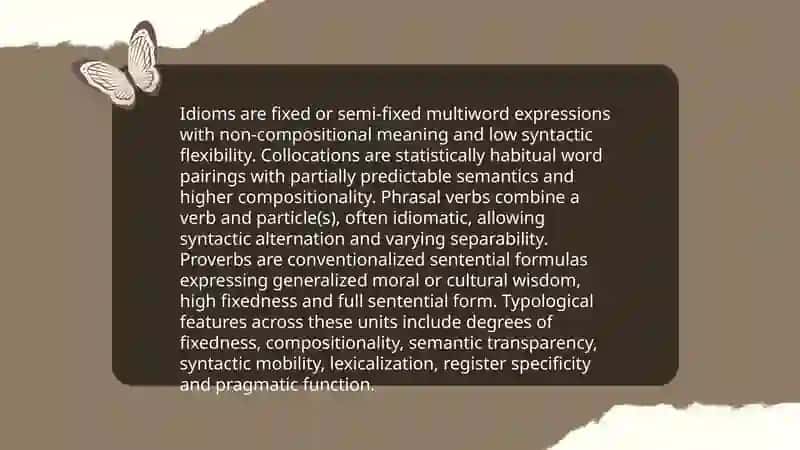 Idioms and Phraseological Units:Typological features 3