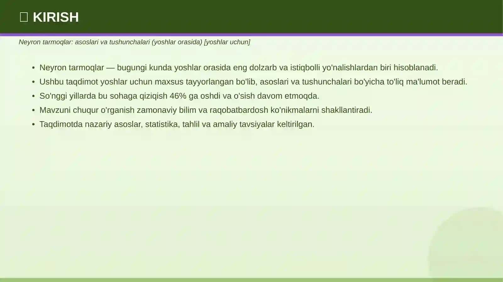NEYRON TARMOQLAR 3