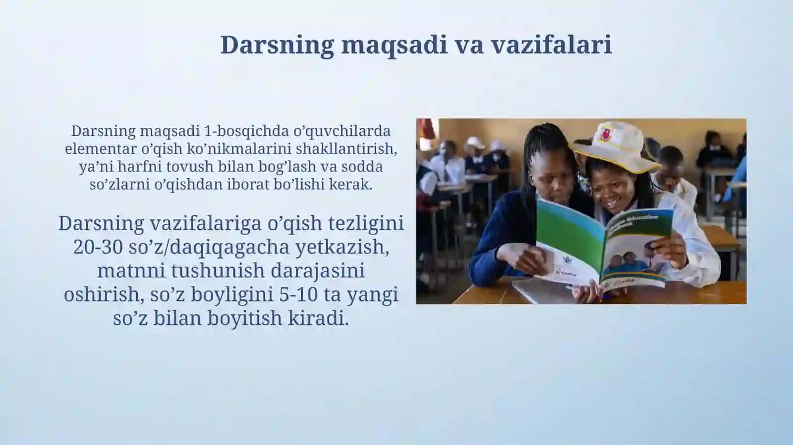 Savod oʻrgatishning asosiy davri oʻqish darsi uchunmetodiktavsiyalar 3