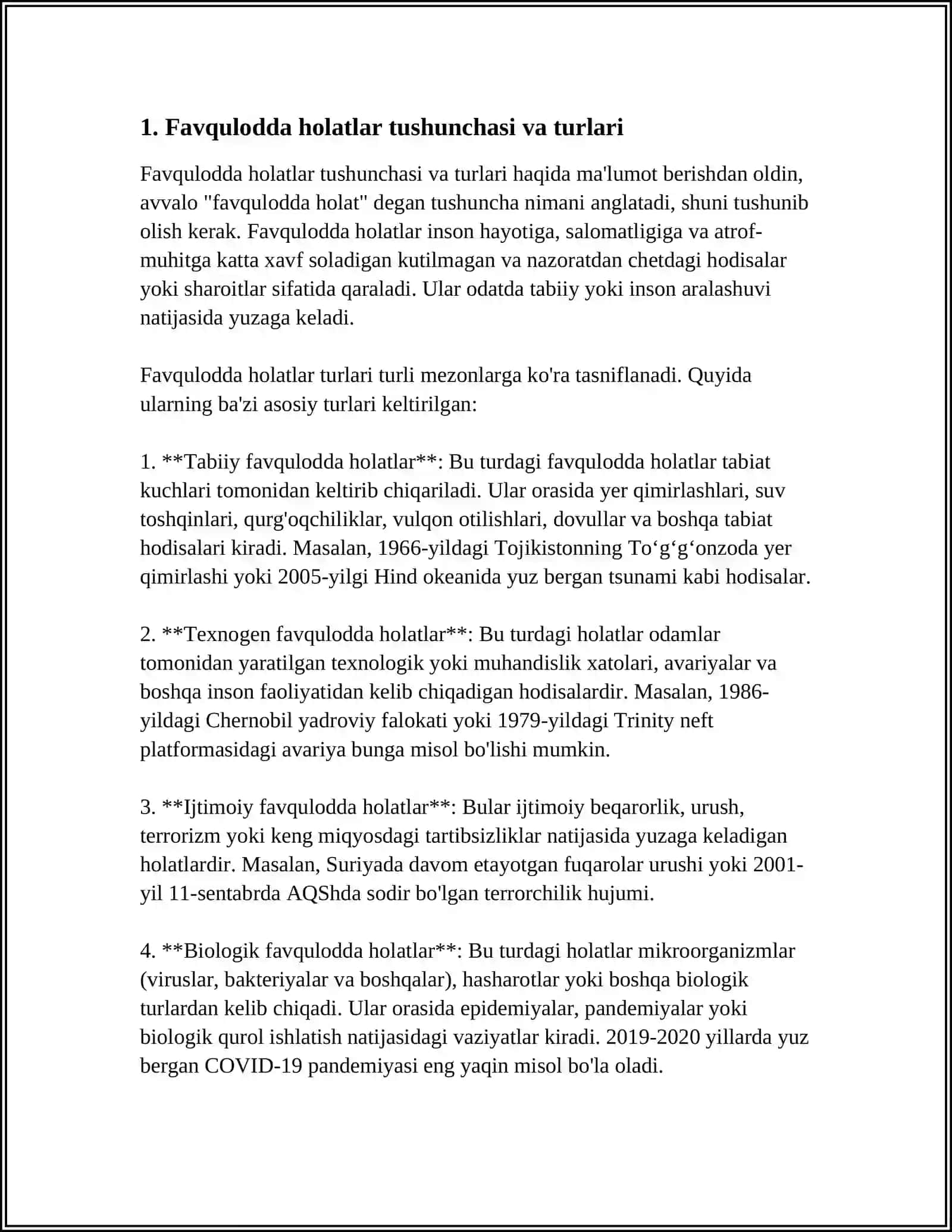 KORXONA VA TASHKILOTLARDA FAVQULOTDA HOLATLARGA TAYYORGARLIK DARAJASINI OSHIRISH 3