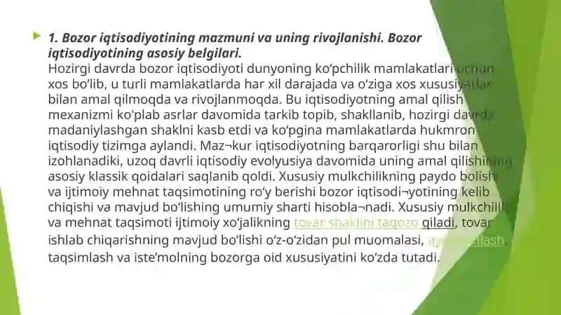 Bozor Iqtisodiyoti va uning amal qilishi 3