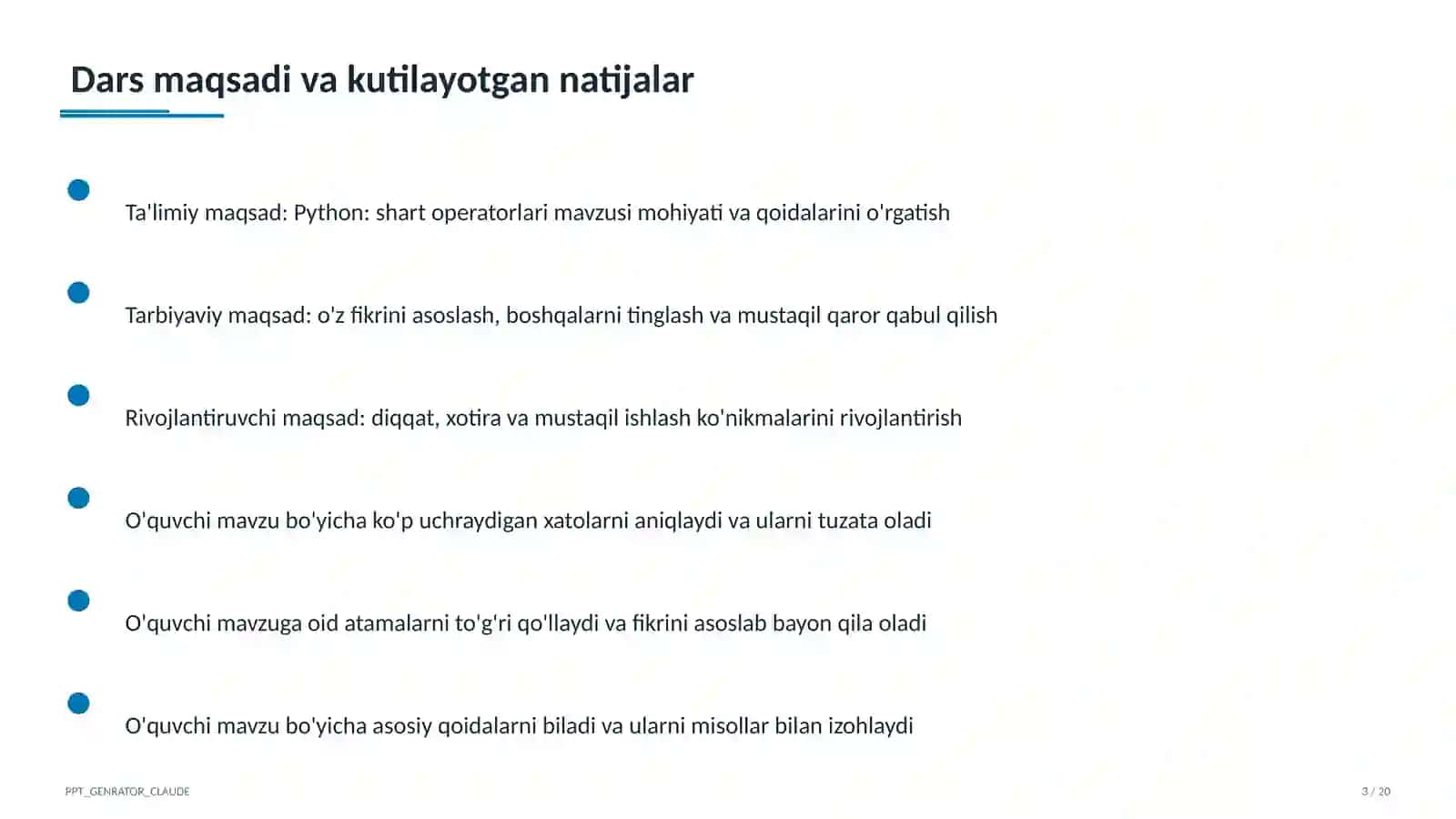 Python: shart operatorlari (8-sinf) 3