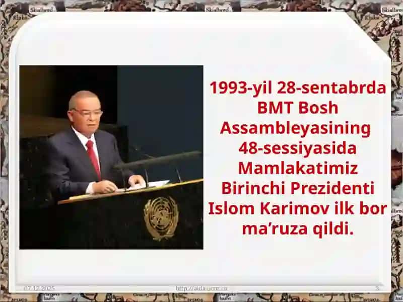 O‘zbekistonning Birlashgan Millatlar Tashkiloti doirasidagi faoliyati 3