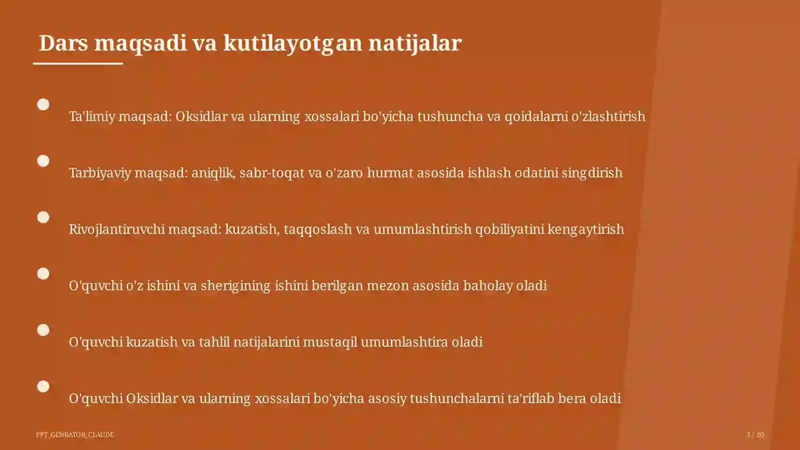 Oksidlar va ularning xossalari (8-sinf) 3