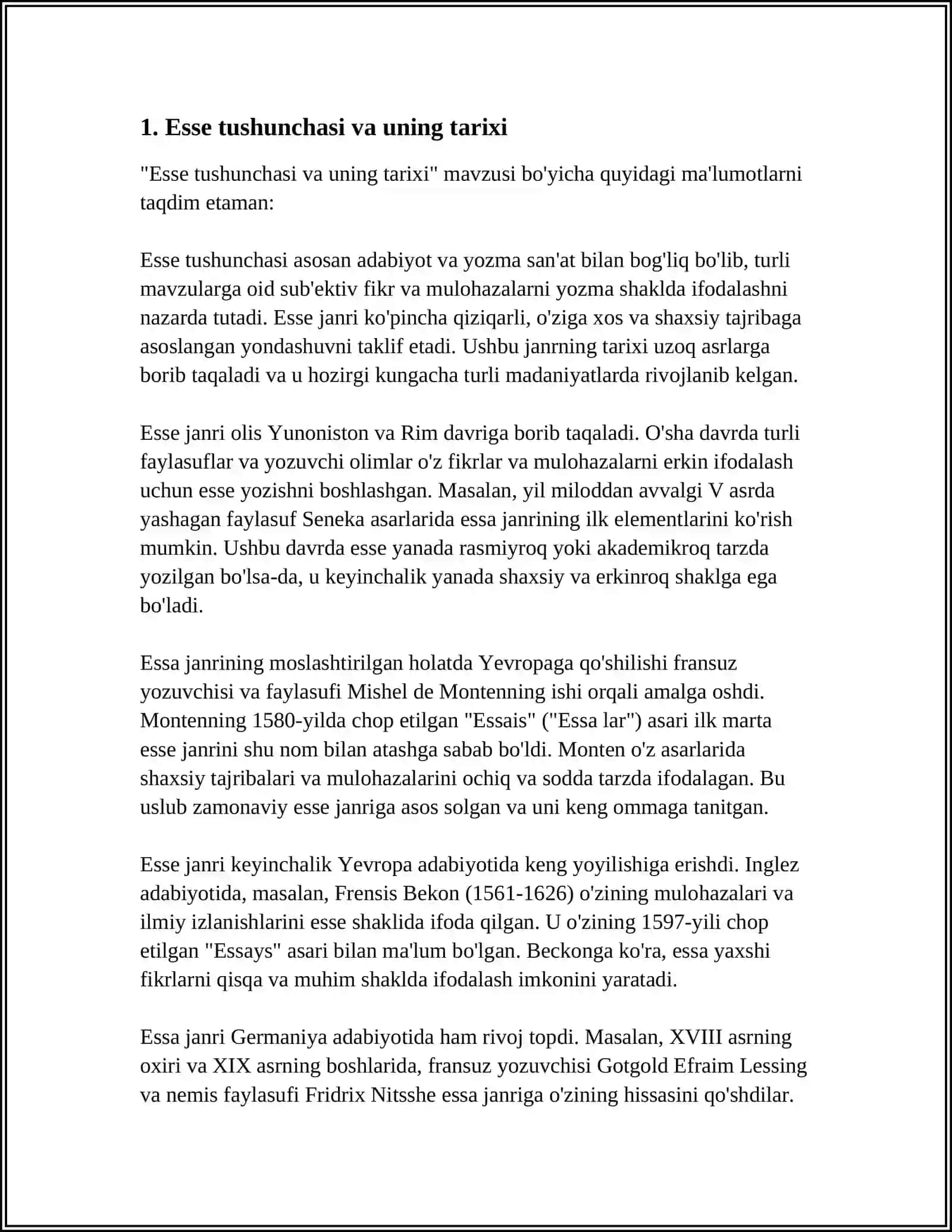 ESSE HAQIDA MALUMOTLAR 3