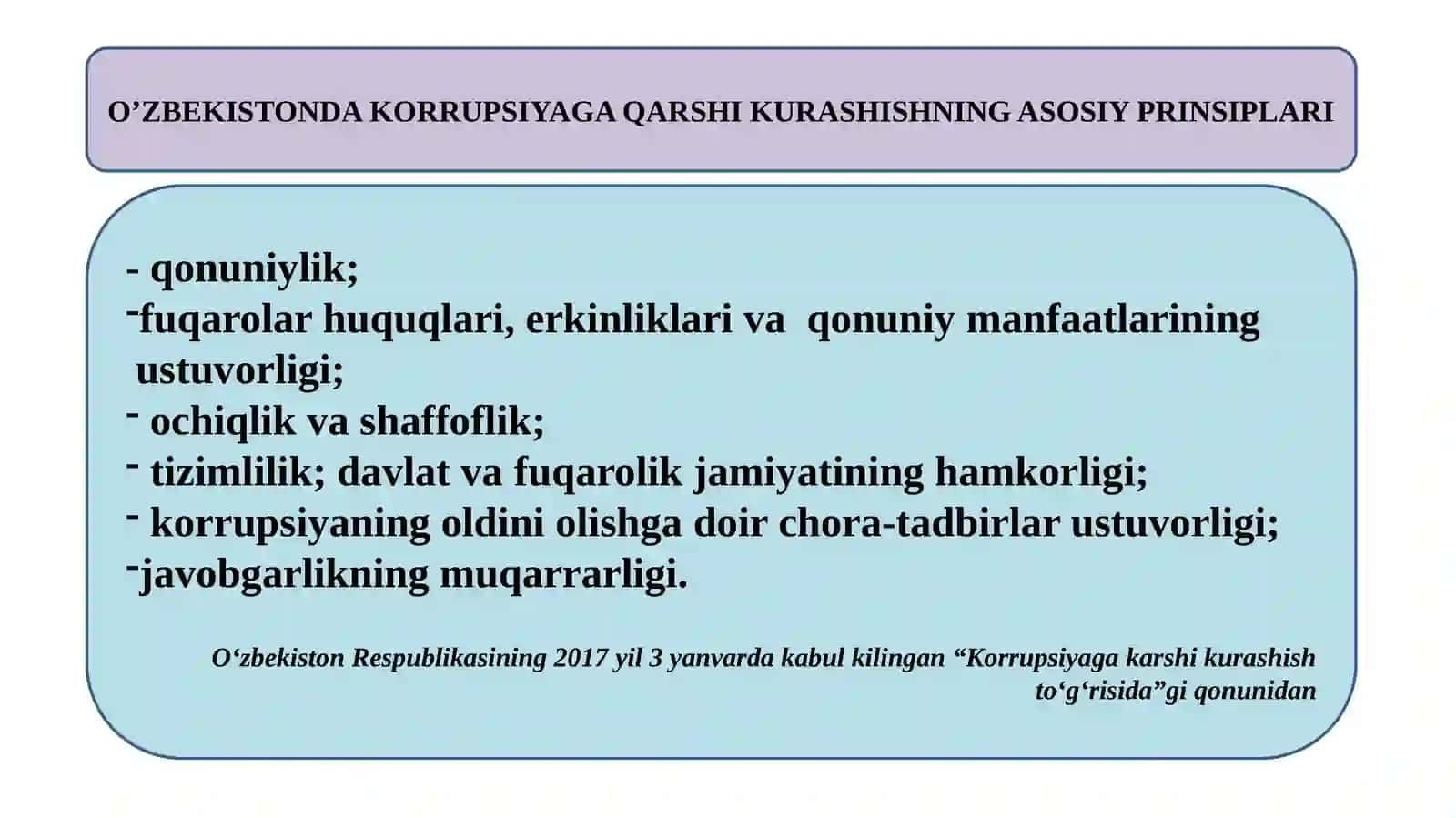 Oʻzbekistonda korrupsiyaga qarshi kurash 3