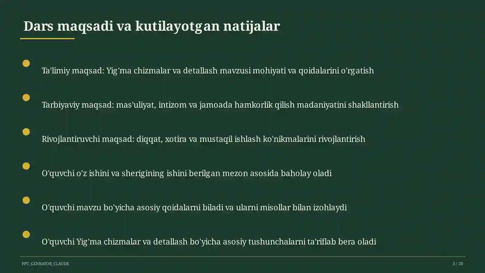 Yig'ma chizmalar va detallash (9-sinf) 3
