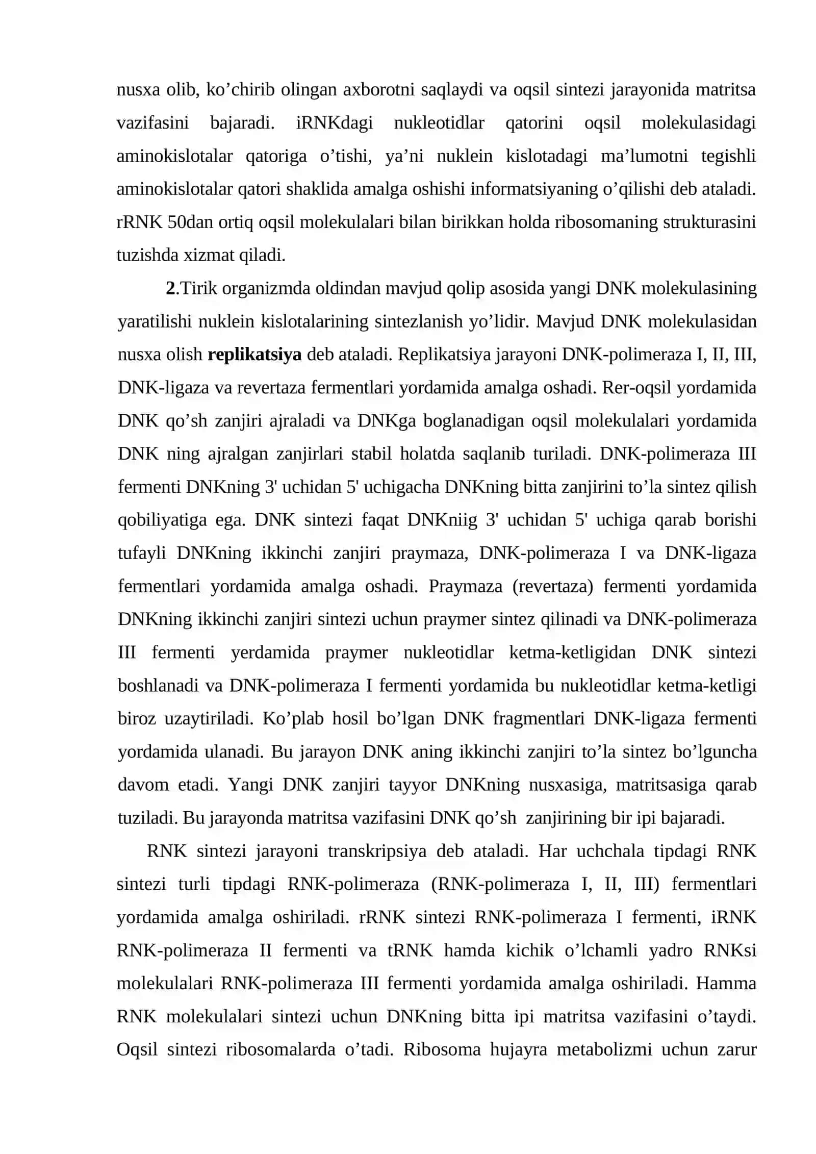 Biologik hujayralarning molekulyar jihozlanishi 3