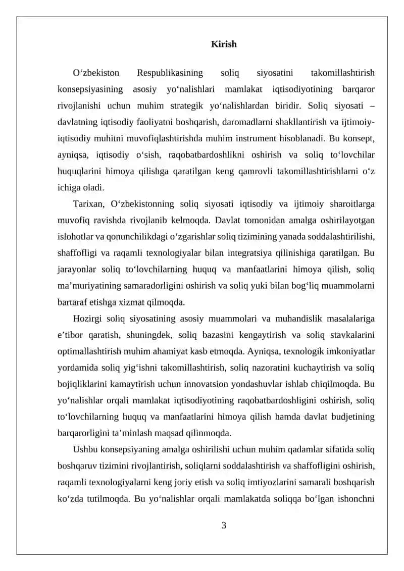 OZBEKISTON RESPUBLIKASINING SOLIQ SIYOSATINI TAKOMILLASHTIRISH KONSEPSIYASINING ASOSIY YONALISHLARI 3