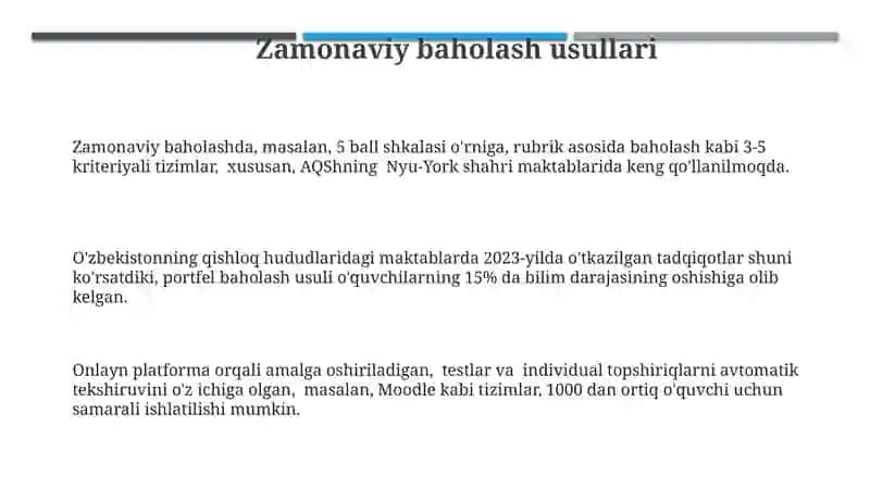 Talabalarning bilim darajasini baholash 3