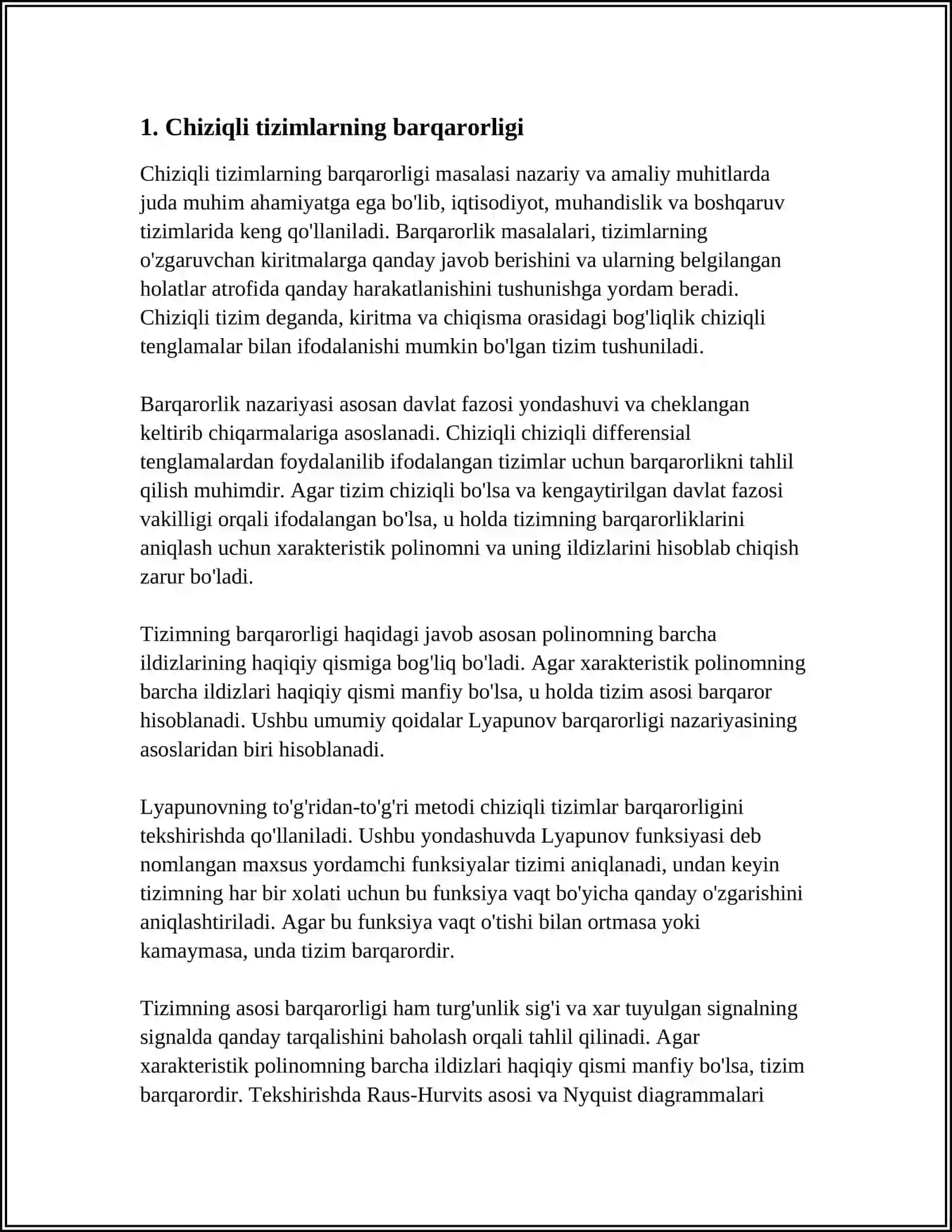 AVTOMATIK BOSHQARISH TIZIMLARINING BARQARORLIGI 3