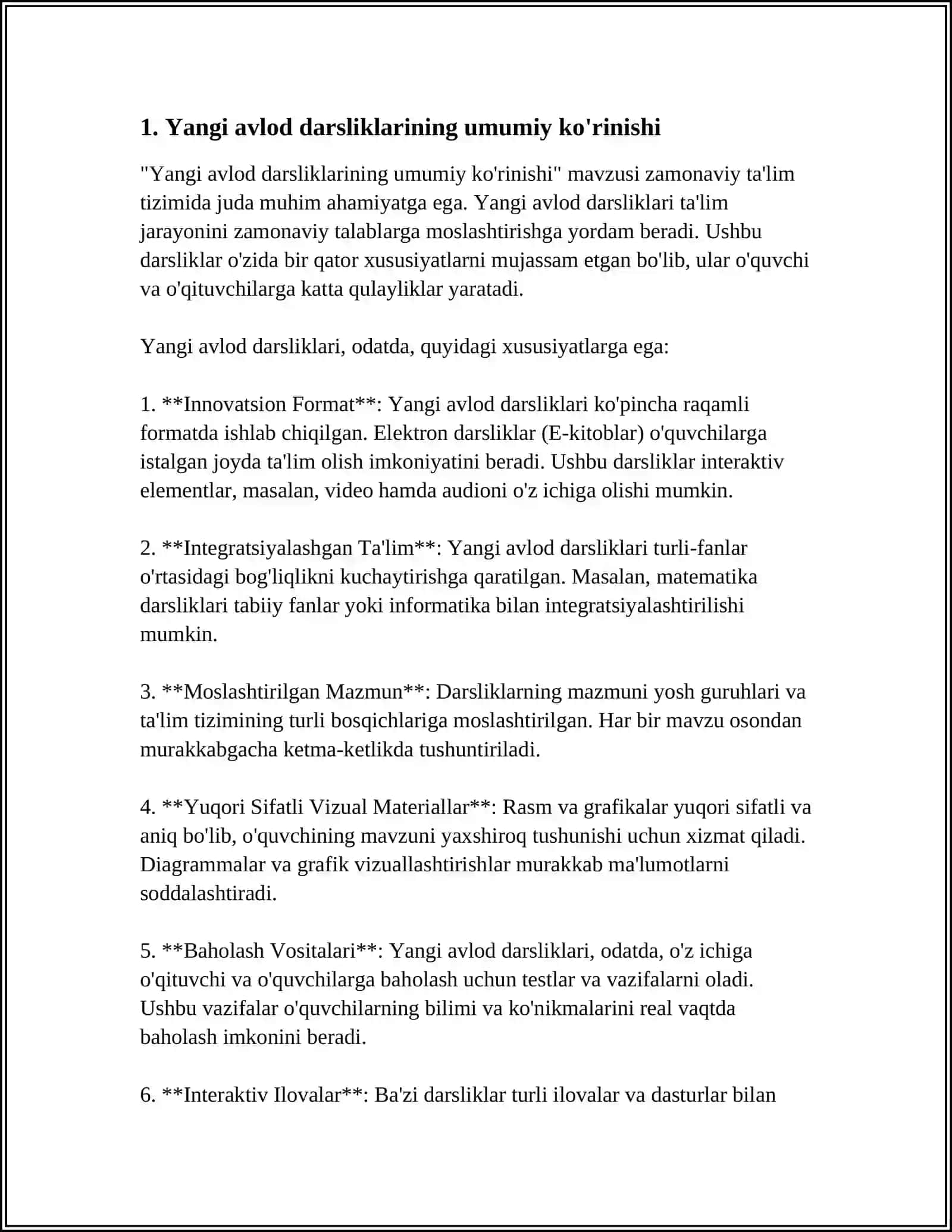 YANGI AVLOD DARSLIKLARINI YARATISHGA QO’YILADIGAN TALABLAR. DARSLIKDAGI O’QUV MATERIALLARINI TIZIMLASHTIRISH TAMOYILLARI 3