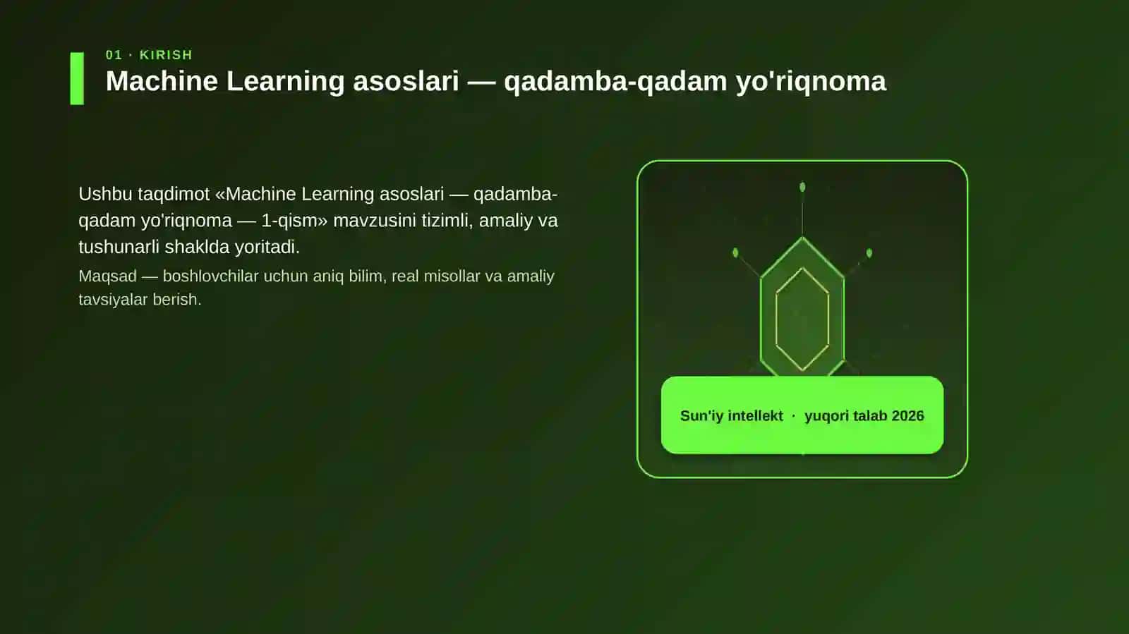 Machine Learning asoslari — qadamba-qadam yo'riqnoma — 1-qism 3
