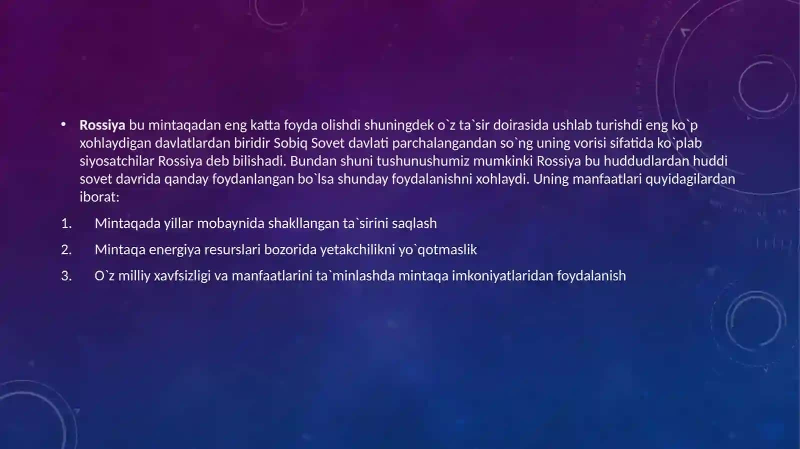 Siyosiy Tahlil fanidan tayyorlangan Mustaqil Ish 3