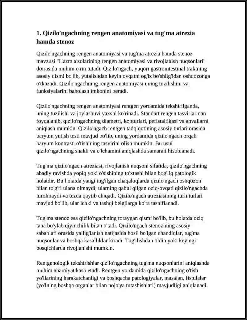 HAZM AʼZOLARINING RENGEN ANATOMIYASI VA RIVOJLANISH NUQSONLARI 3