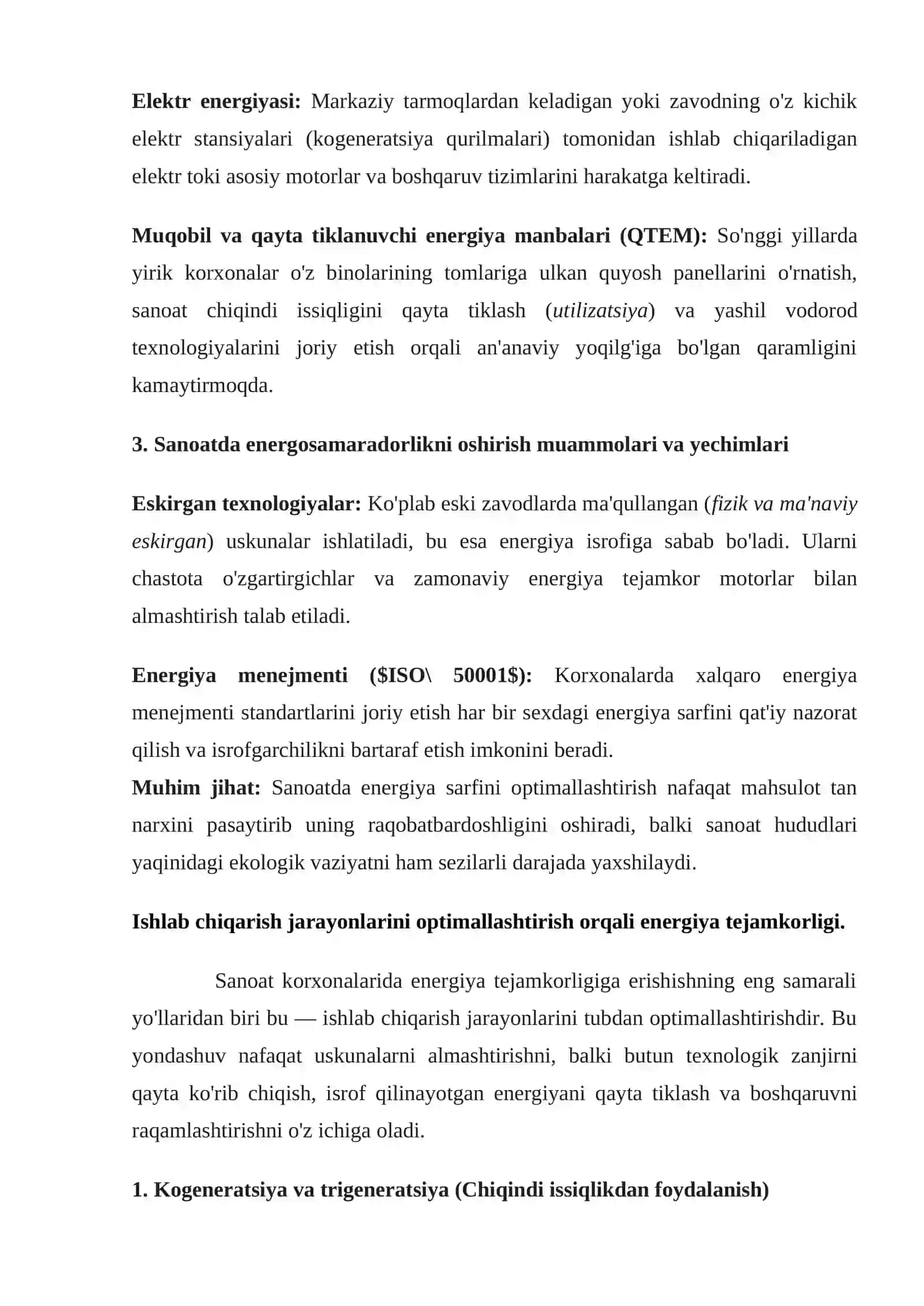 Sanoat korxonalarida energosarflarni tejash: ishlab chiqarish jarayonlarini optimallashtirish 3