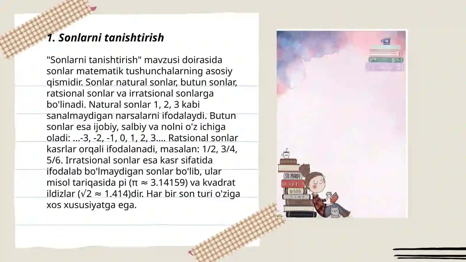 Sonlarni tanishtirish 3