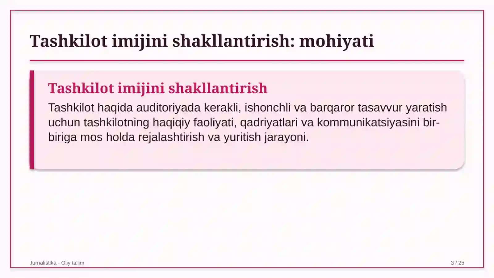 Tibbiyotda tashkilot imijini shakllantirish 3