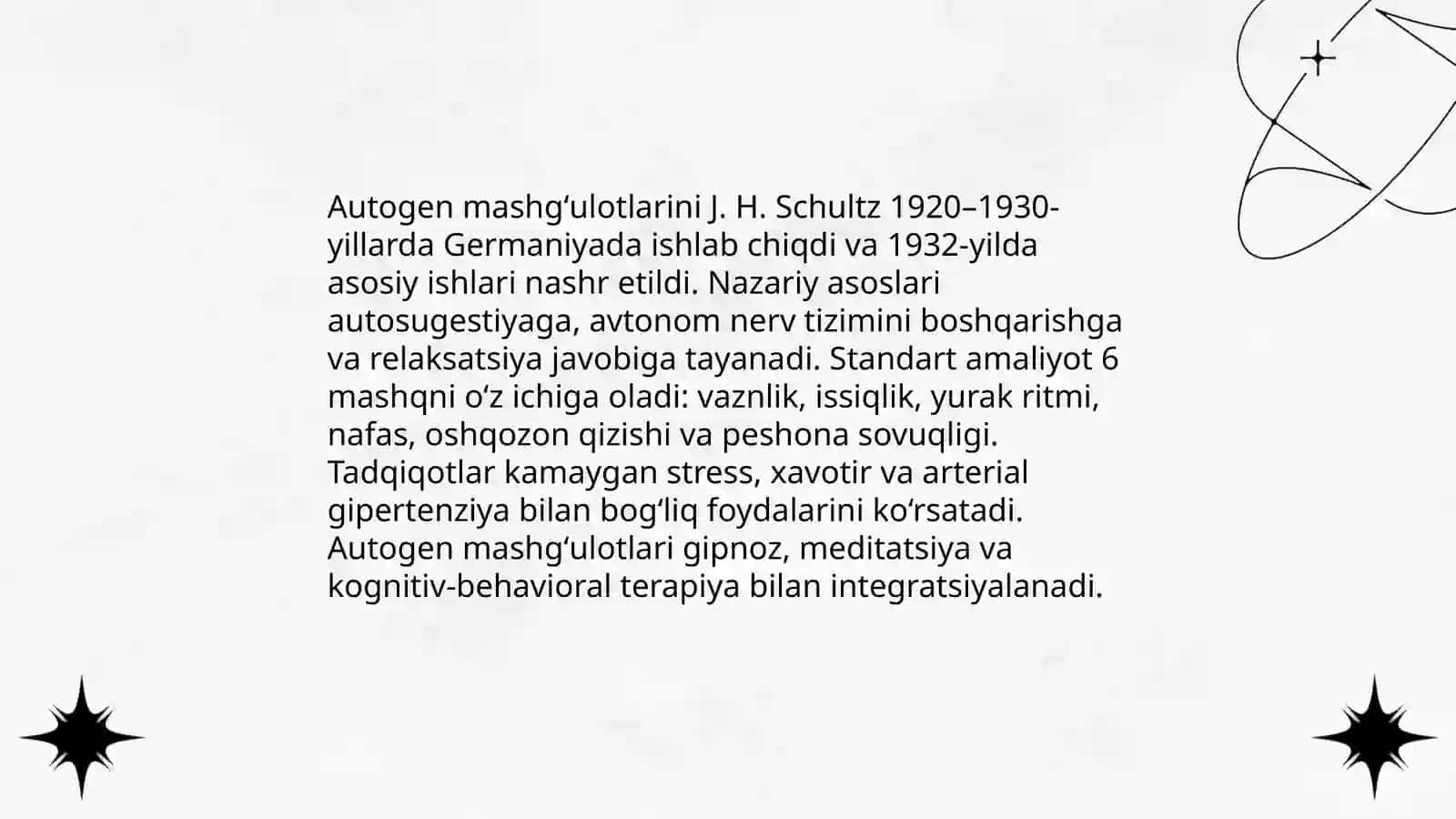Autagen mashgʻulotlar va meditatsiya texnikalari 3