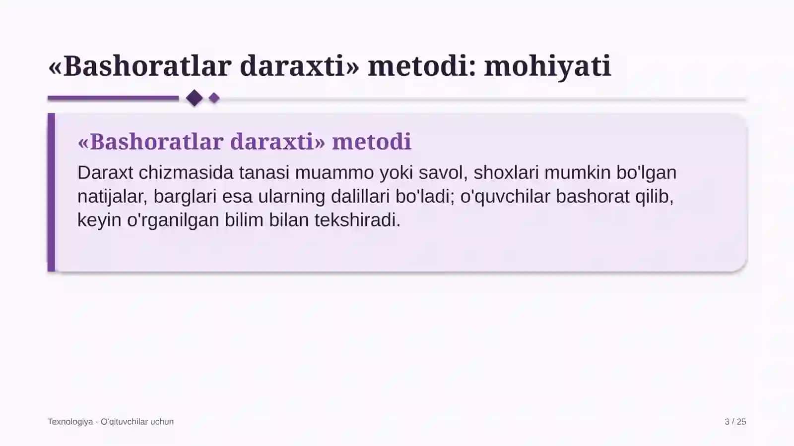 texnologiya darslarida bashoratlar daraxti metodidan foydalanish 9585 3