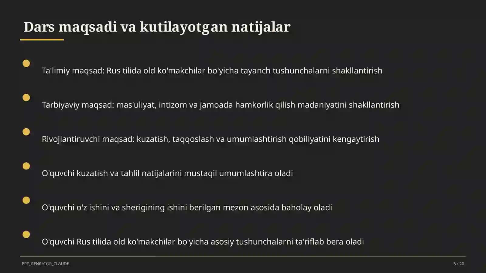 Rus tilida old ko'makchilar (7-sinf) 3
