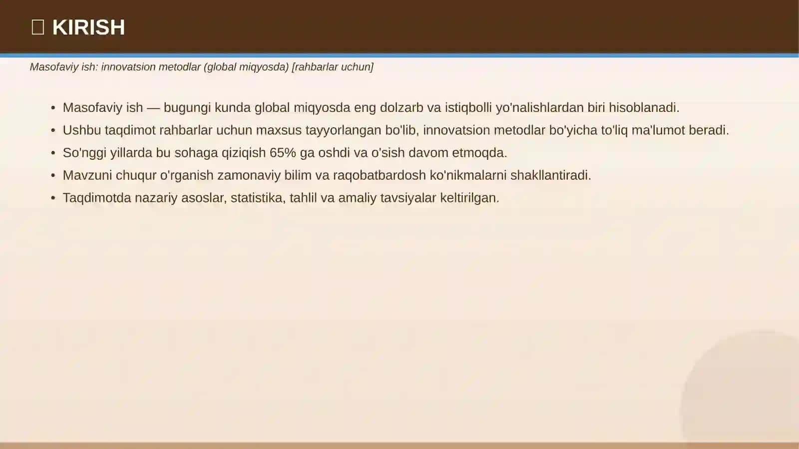 Masofaviy ish: innovatsion metodlar 3