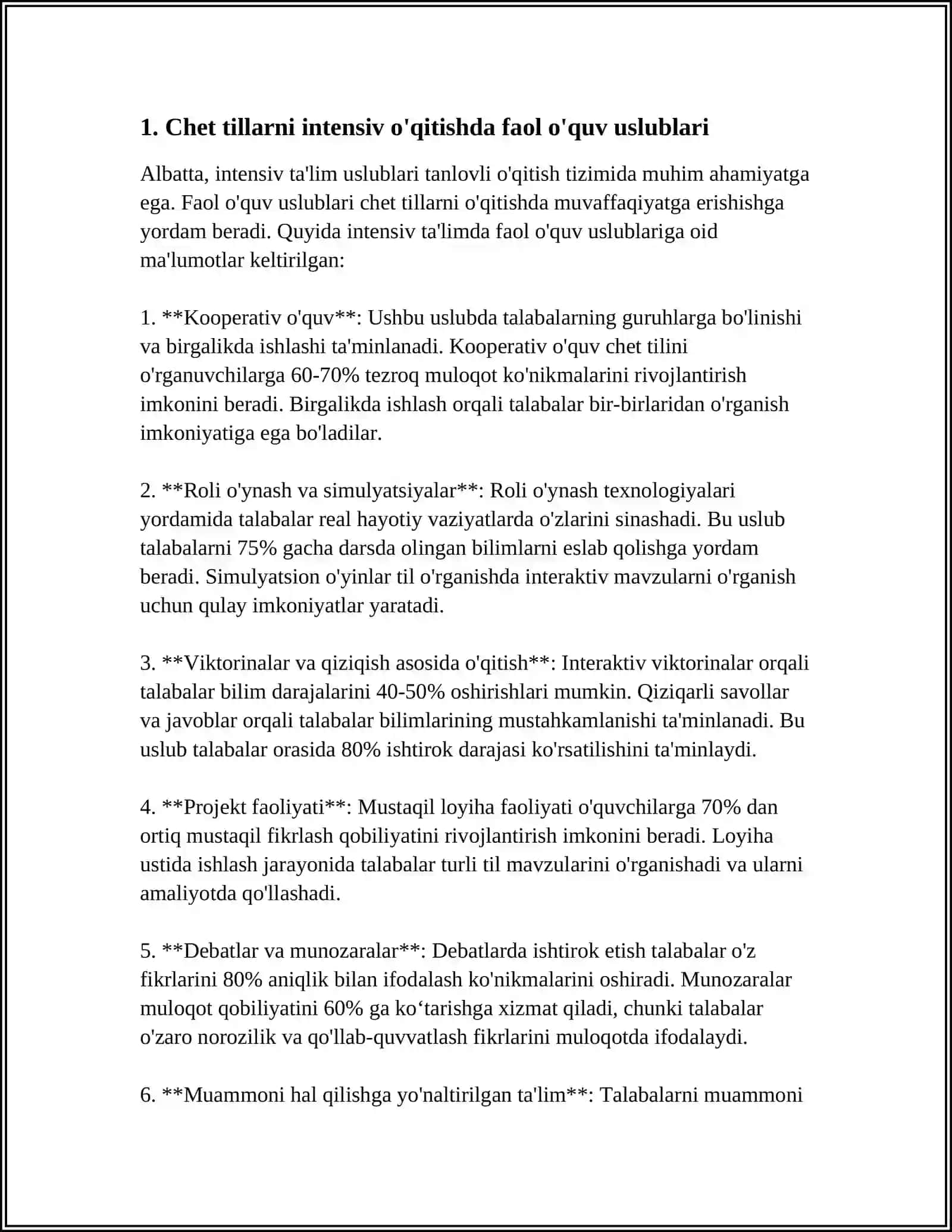 CHET TILLARINI INTENSIV O'QITISHDA FOYDALANILADIGAN ZAMONAVIY TA'LIM METODLARI 3