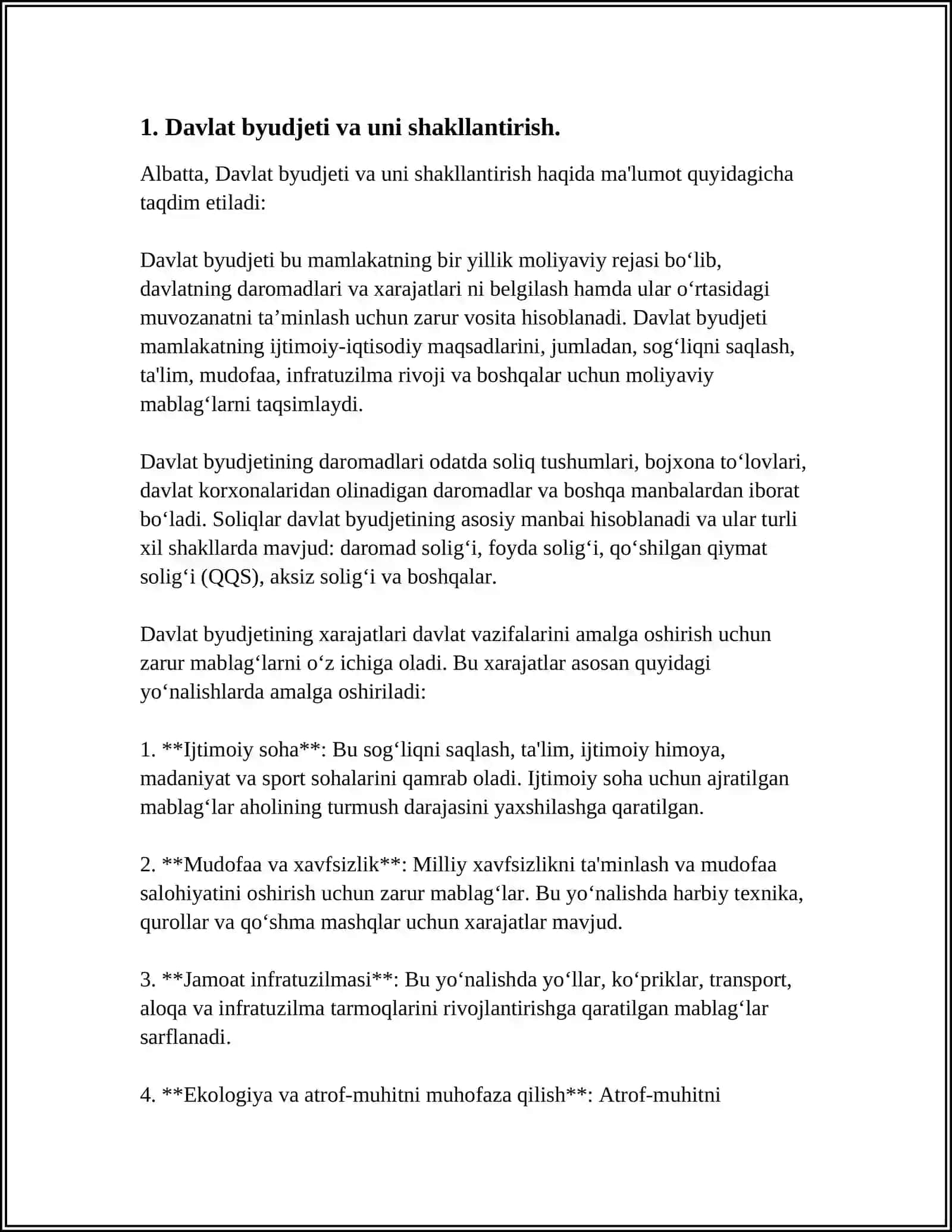 DAVLATNING MOLIYAVIY SIYOSATI VA UNING ASOSIY YOʻNALISHLARI 3