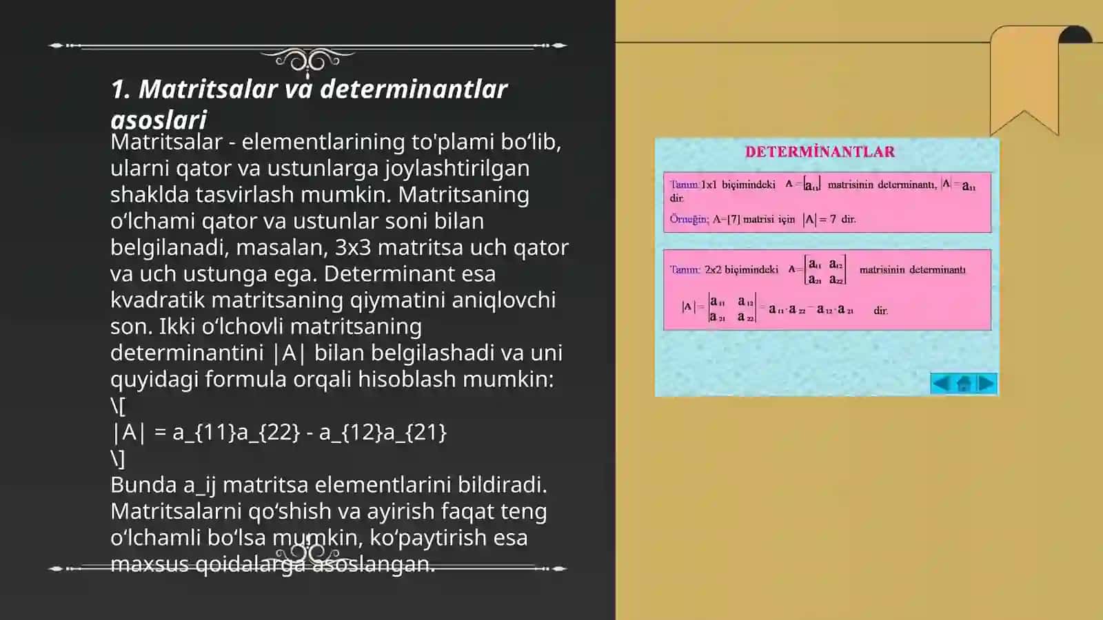 Matritsalar. Determinantlar 3