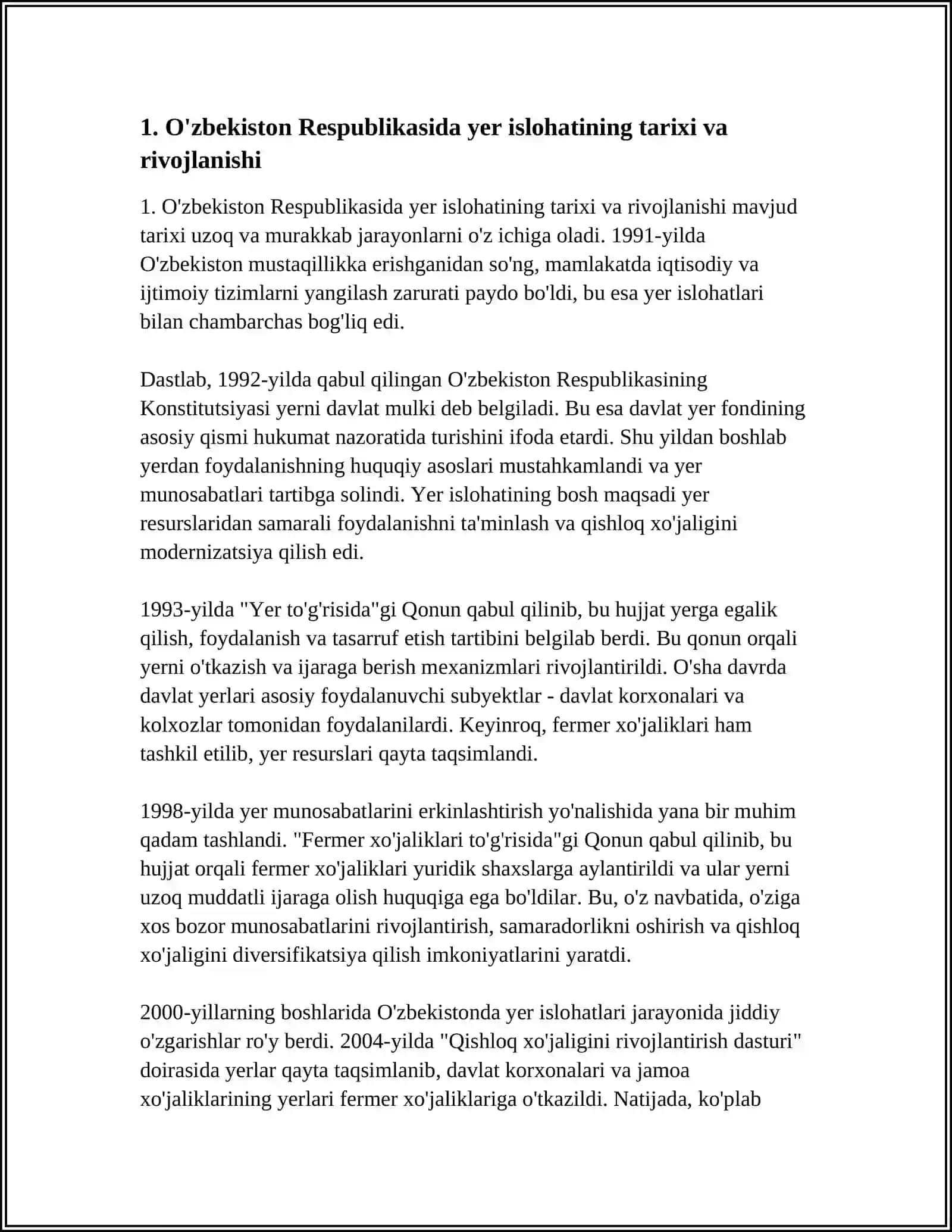 O'ZBEKISTON RESPUBLIKASIDA YER ISLOHATI 3